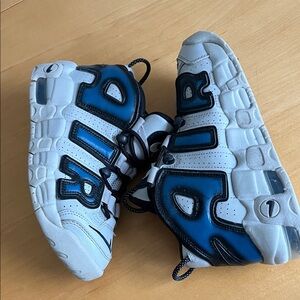 Nike air tempo , gray  Sneakers with Blue Accents and Bold Lettering